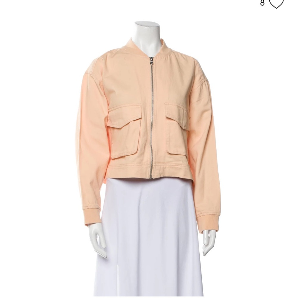 Nicole Miller Light Peach Bomber Jacket 🍑 100% Cotton